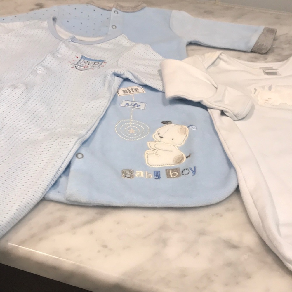 Bundle of dreamy infant boy sleepers